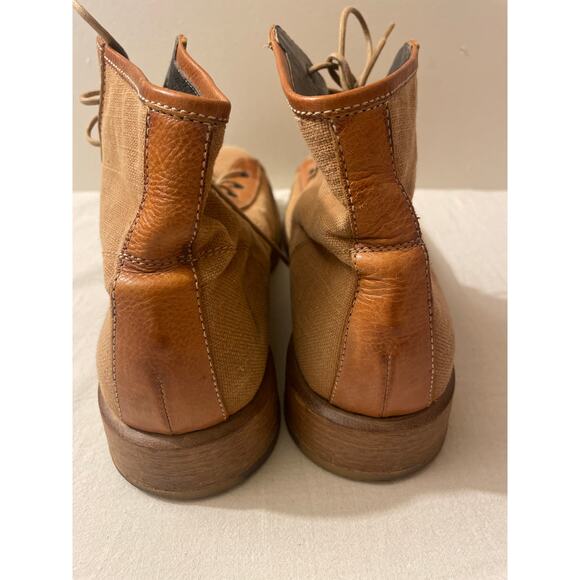 Pawelk's Combat Boots Mens Size 41 Lace Up Beige/Camel Made in Italy Outdoors - Picture 4 of 9